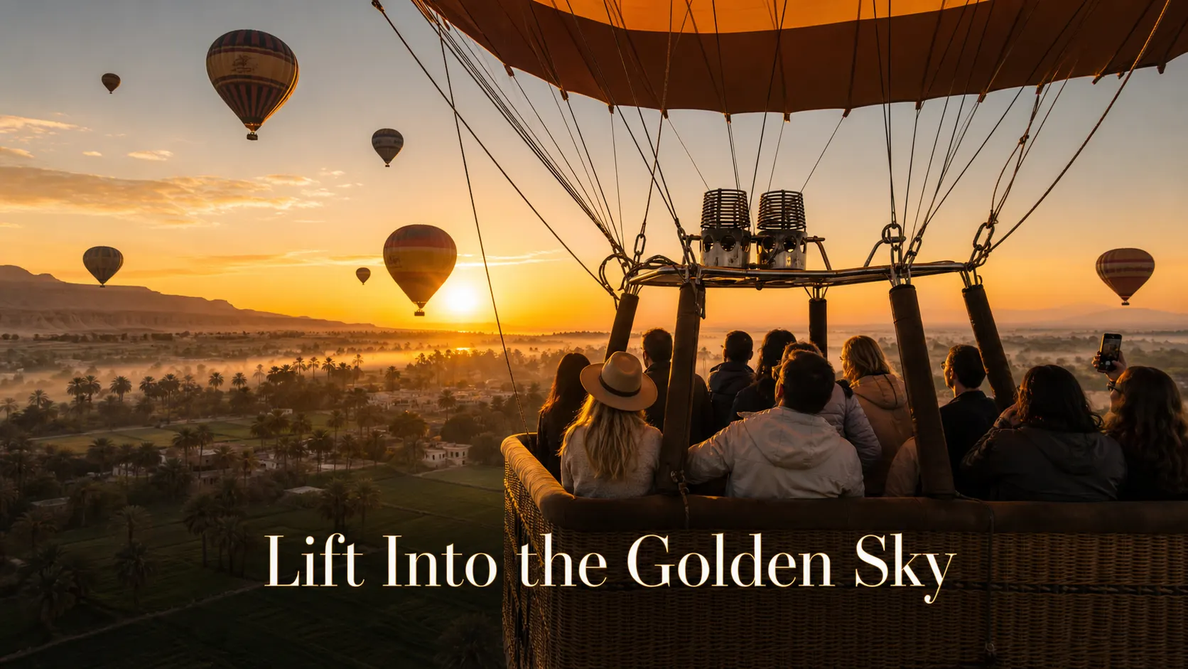 Hot Air Balloon Ride Over Luxor at Sunrise — Panoramic views over the Valley of the Kings & Hatshepsut Temple