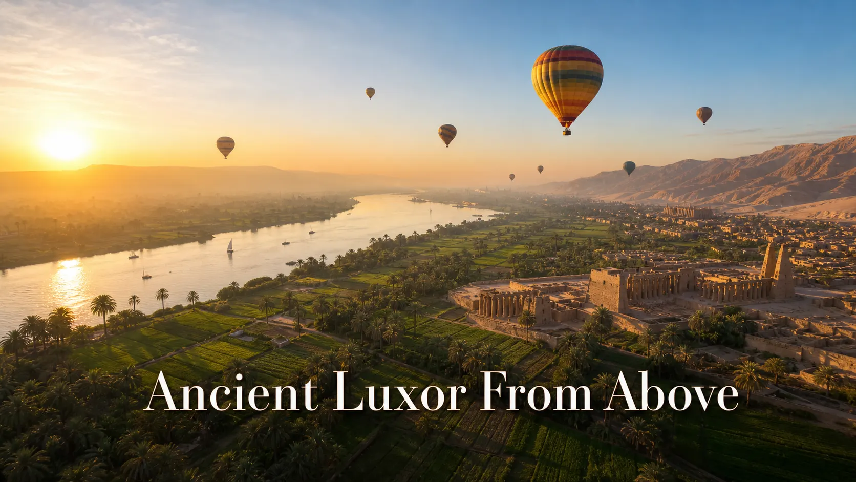 Hot Air Balloon Ride Over Luxor at Sunrise — See the Nile, Colossi of Memnon and West Bank from 2,000 ft