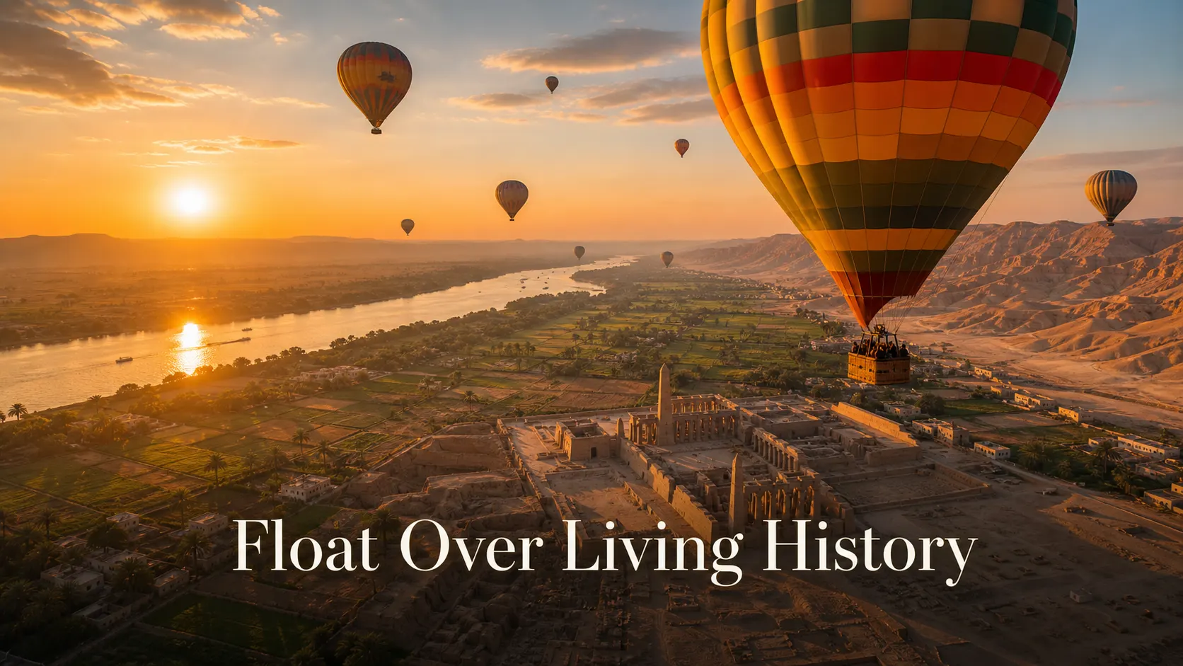 Hot Air Balloon Ride Over Luxor at Sunrise — Hotel pickup & drop-off included