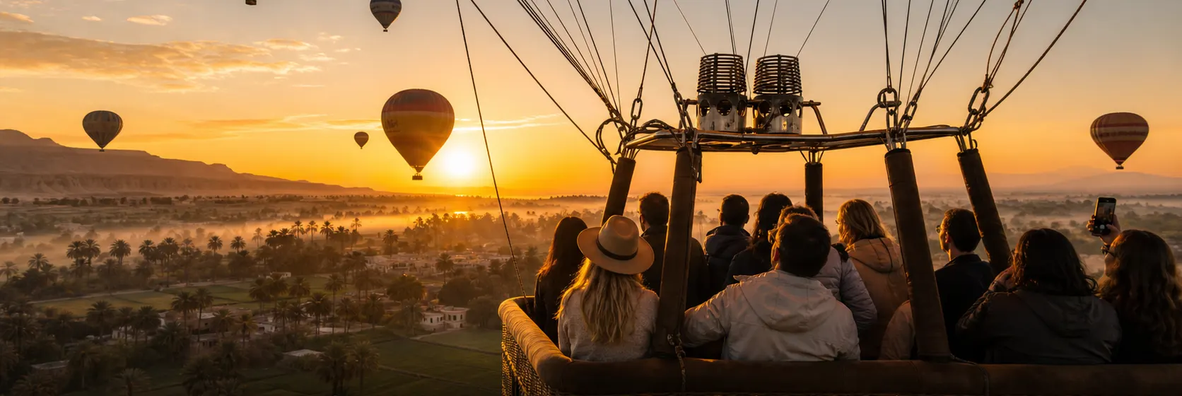 Hot Air Balloon Ride Over Luxor at Sunrise