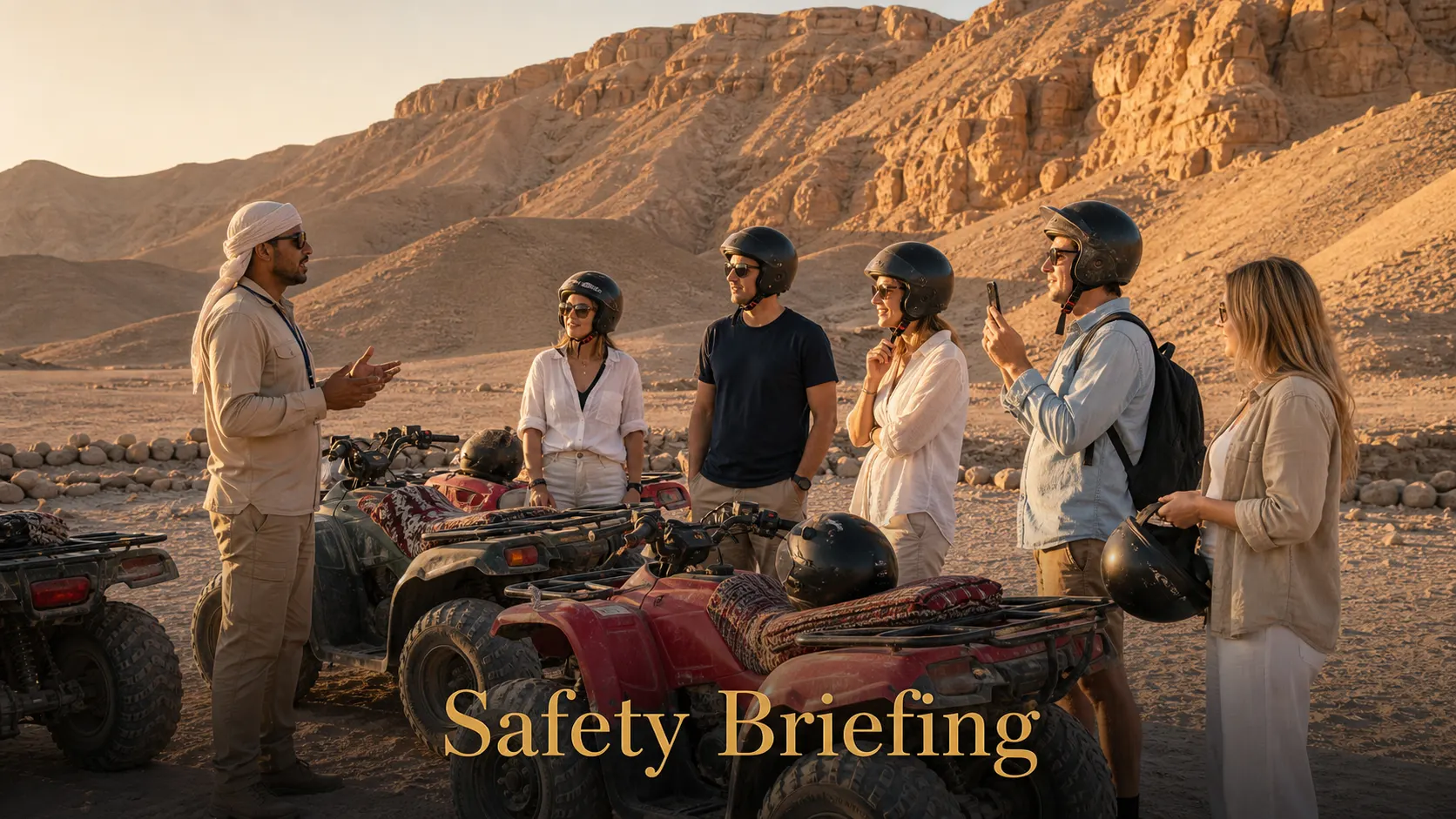 Luxor Desert Quad Bike Safari — Sunset over the dunes