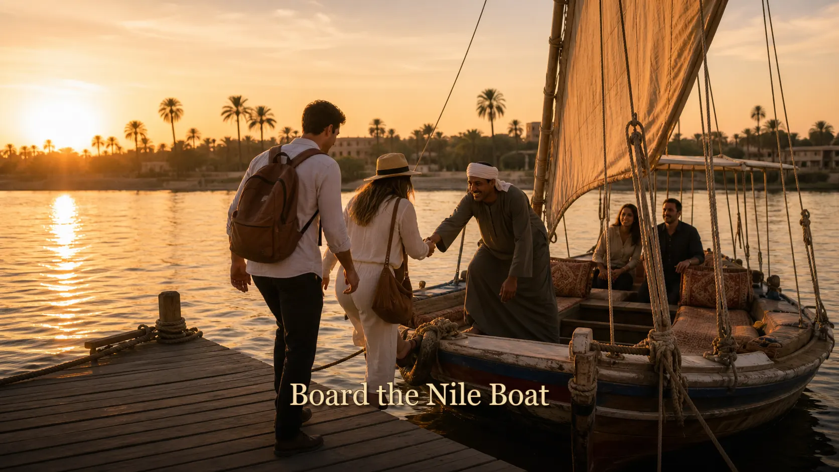 Sunset Nile Boat Cruise in Luxor — Authentic Egyptian dinner on board