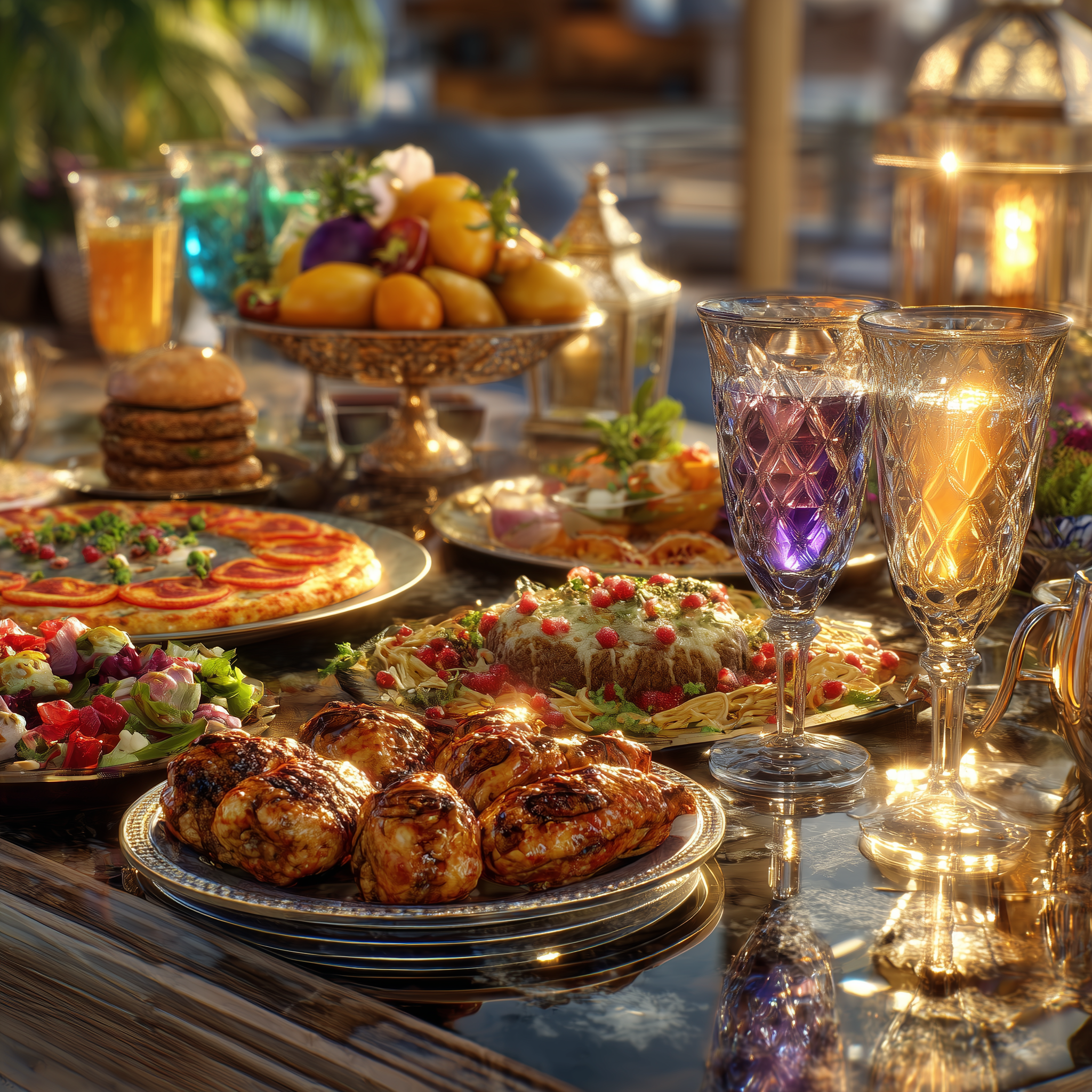 Egyptian dinner spread